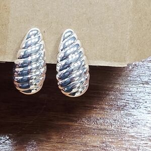 Silver Textured Earrings